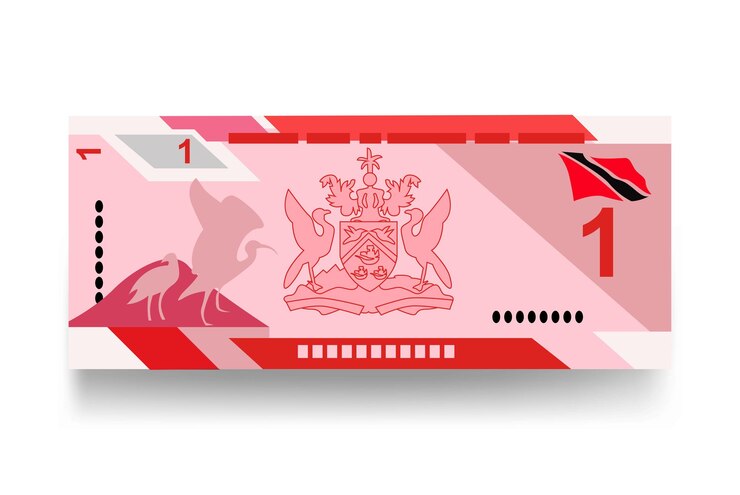 Vector dólar de trinidad y tobago vector ilustración conjunto de dinero paquete de billetes papel moneda 1 ttd