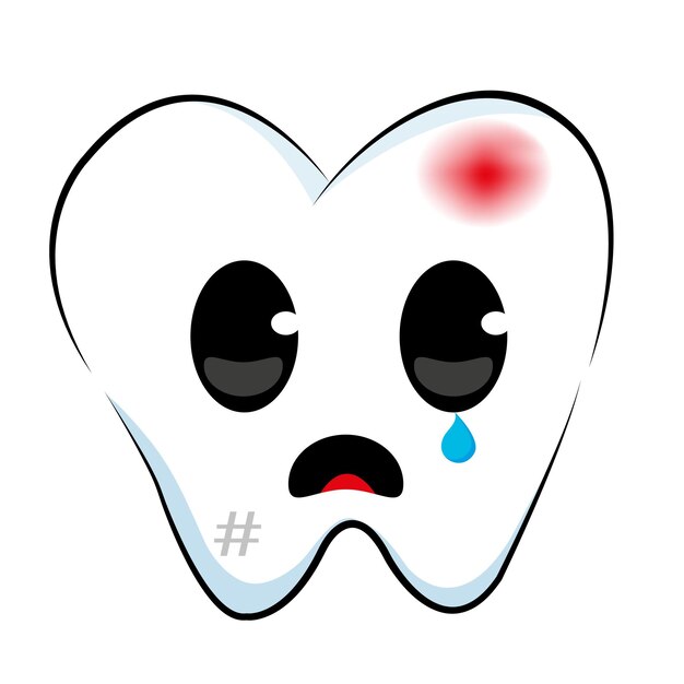 Vector dolor de dientes, caries, dolor de muelas, vector de caracteres, piedra de afilar llorando, diseño, ilustración, eps, jpg,