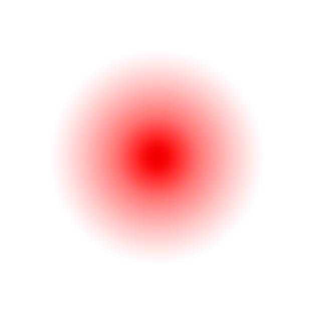 Dolor de garganta o dolor en las articulaciones objetivo círculo rojo vector icono localización del dolor punto de dolor