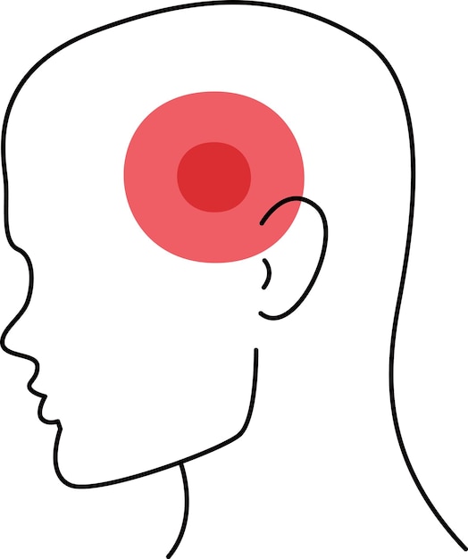 El dolor humano en la ilustración de la línea de la cabeza