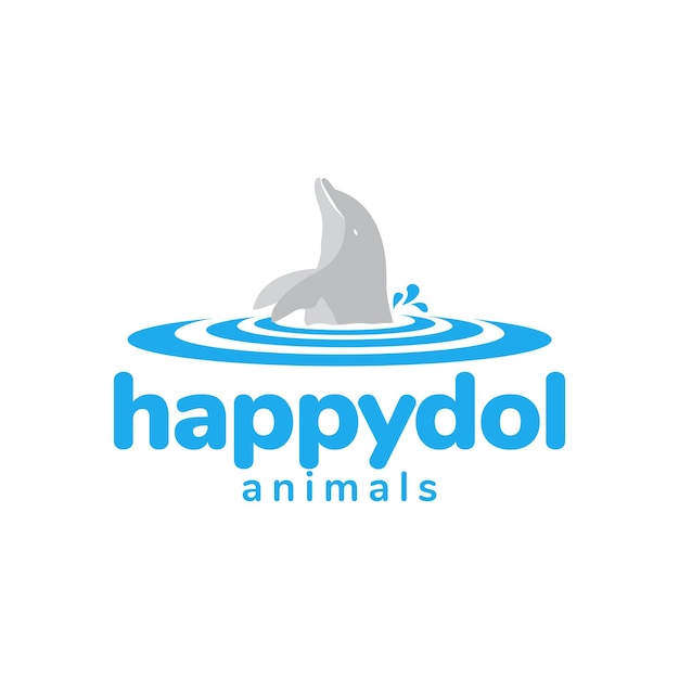 Dolphin jugando agua colorido logotipo diseño vector gráfico símbolo icono signo ilustración creativa