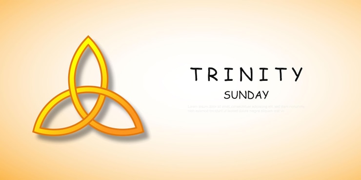 Vector domingo de la trinidad con ilustración de vector de símbolo de trinidad religiosa.