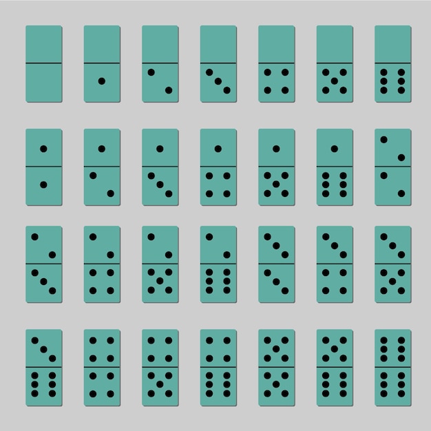 Vector dominó verde con puntos negros