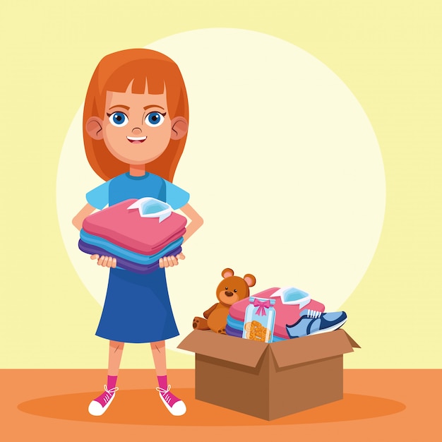 Donación de niños y caridad.