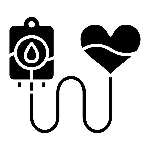 Donación de sangre Ilustración en negro sólido