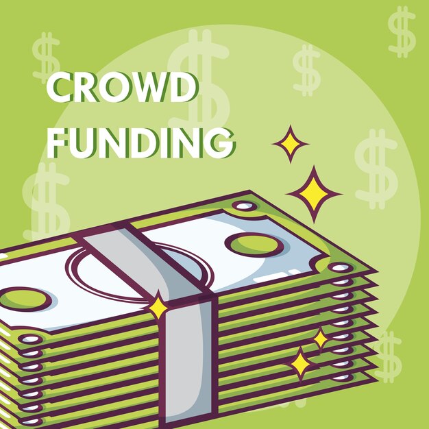 Donaciones de crowdfunding y concepto de inversión