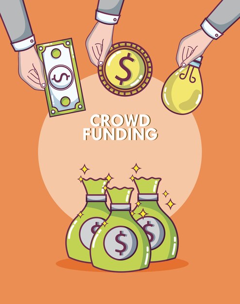 Donaciones de crowdfunding y concepto de inversión