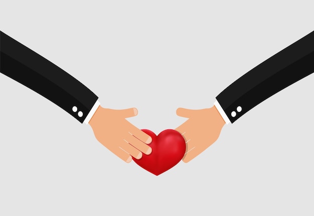 donar manos y corazón ilustración