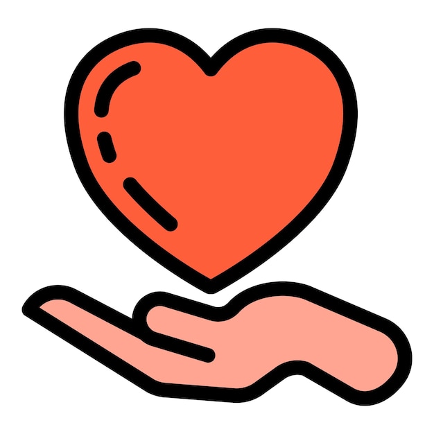 Donar órganos icono contorno vector Donante de órganos Corazón médico