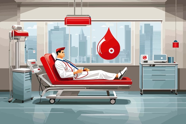 Donar sangre doner ilustración hostipal