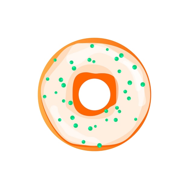 Vector donut aislado en el fondo icono de donut en un estilo plano