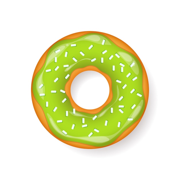 Donut begel con crema ilustración vectorial galletas y pastel de galletas postre dulce con caramelo de azúcar