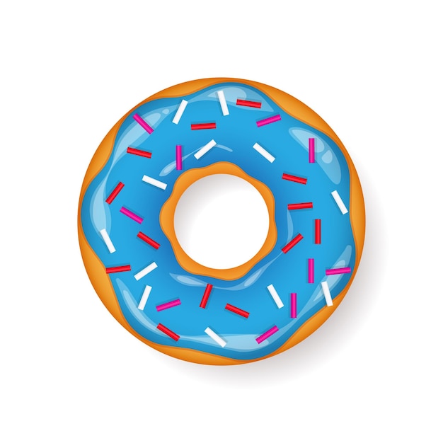 Donut begel con crema ilustración vectorial galletas y pastel de galletas postre dulce con caramelo de azúcar