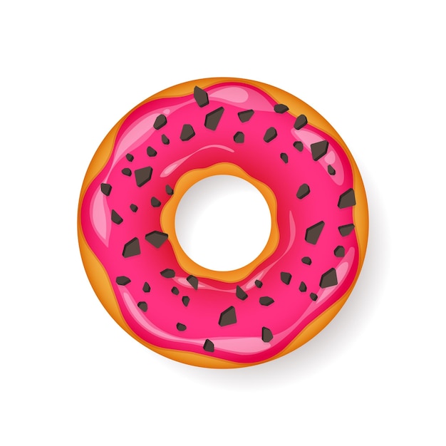 Vector donut begel con crema ilustración vectorial galletas y pastel de galletas postre dulce con caramelo de azúcar