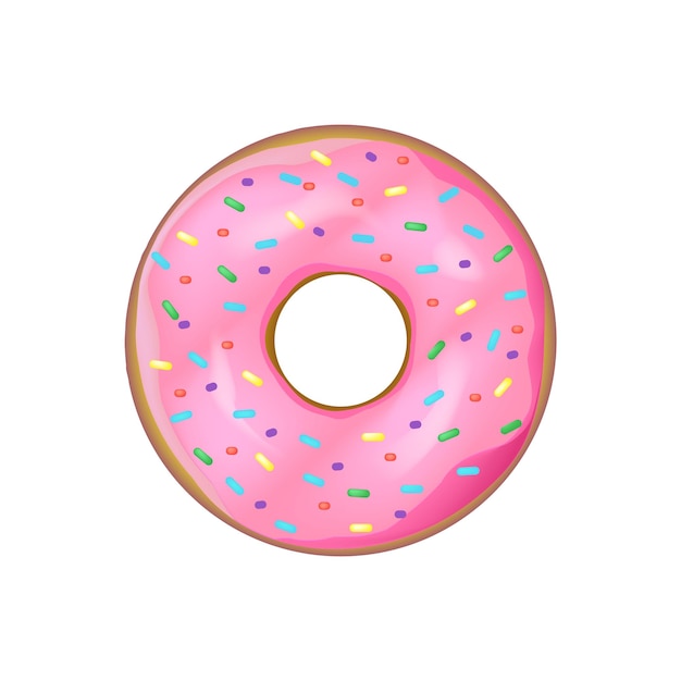 Donut con chispas aisladas sobre fondo blanco Ilustración vectorial