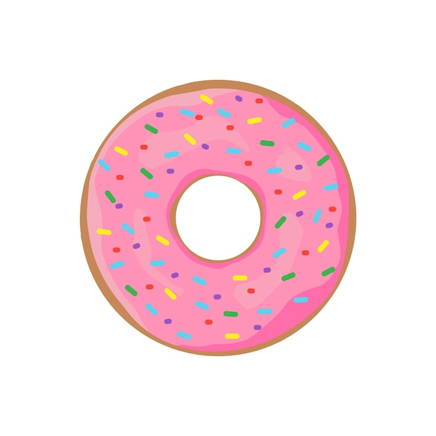 Donut con chispas aisladas sobre fondo blanco Ilustración vectorial
