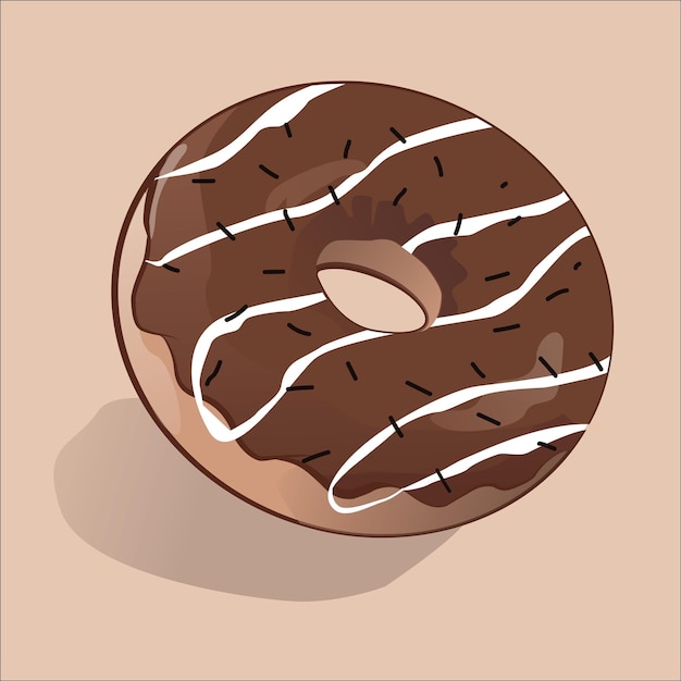 Donut con cobertura de chocolate y crema conjunto de iconos de comida de objeto vectorial realista 3d