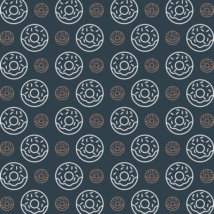 Vector donut colorido que repite el patrón de moda de fondo de ilustración vectorial