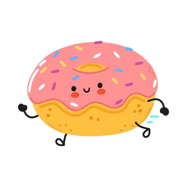 Donut corriendo divertido lindo