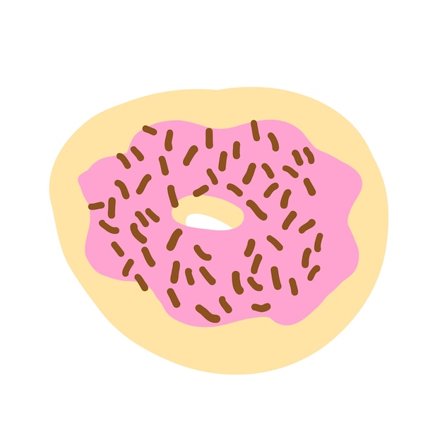 Donut en estilo plano de dibujos animados