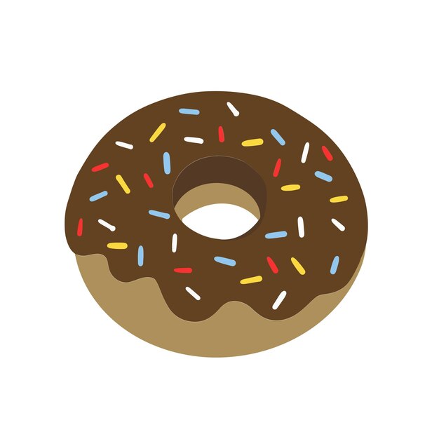 Un donut con glaseado de chocolate y chispas
