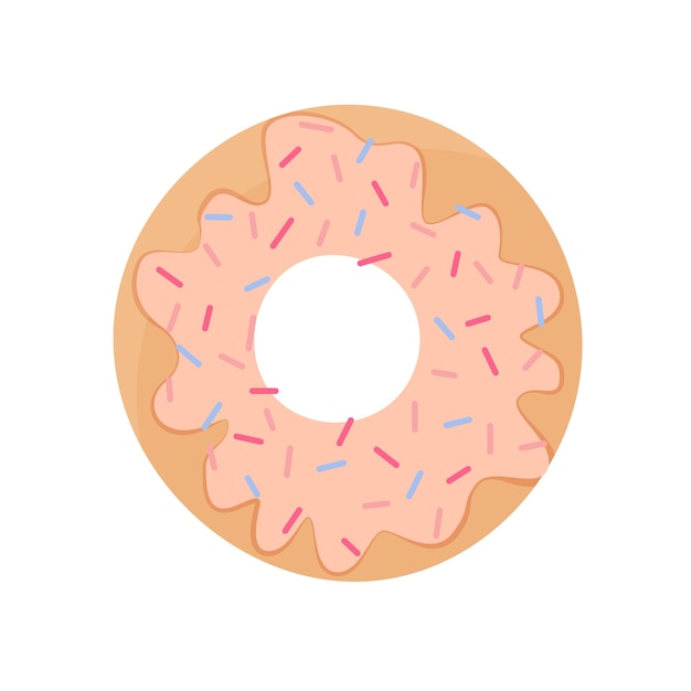 Donut en glaseado con especias en estilo plano para el diseño de ilustraciones vectoriales. comida deliciosa y dulce