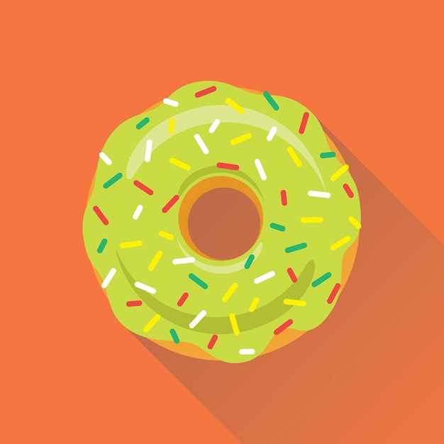 Donut en glaze vector icono de estilo plano