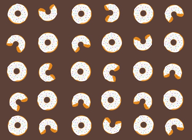 Un donut grande con relleno blanco y un patrón de textura de chispas de colores