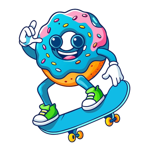 Vector donut mascot character