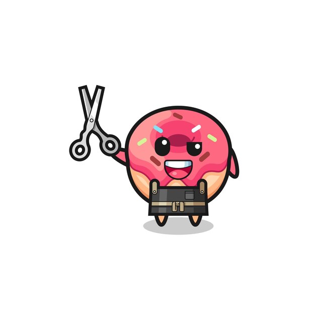 Donut personaje como mascota de la barbería