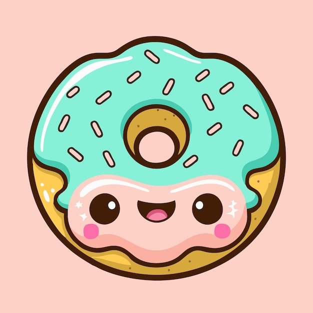 Donut relleno dulce en lindo vector.