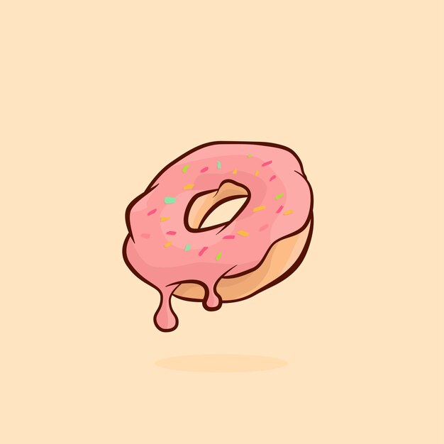 Un donut rosa con chispas ilustración vectorial