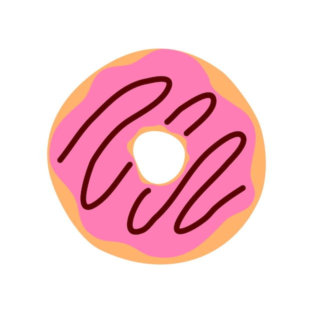 Donut rosa glaseado de panadería dulce Diseño de alimentos