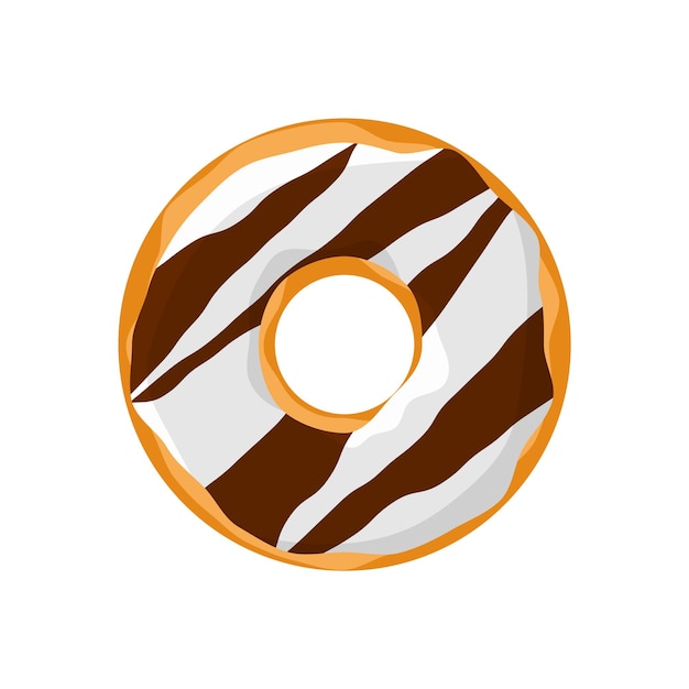 Vector donut sabroso colorido dulce aislado sobre fondo blanco donut glaseado lechoso cremoso y chocolate