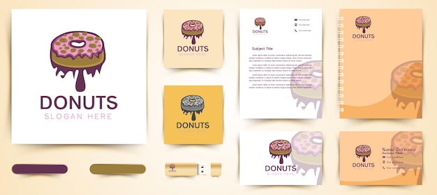 Donuts y aspersión de inspiración para el diseño del logotipo de granos de café