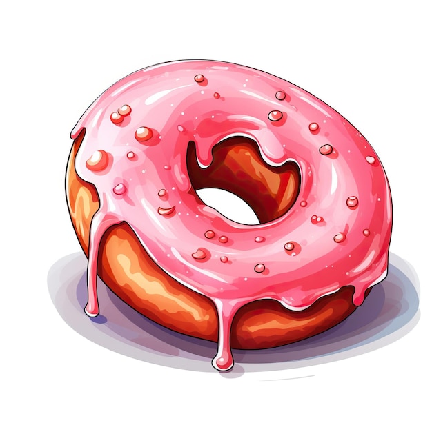 Donuts vector plano geométrico acuarela fondo blanco aislado