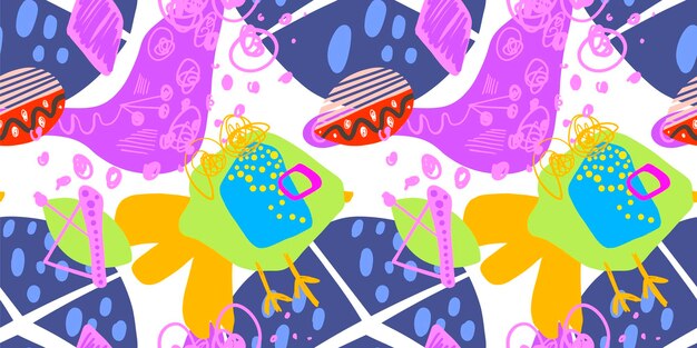 Doodle abstracto moda de patrones sin fisuras moderno arte contemporáneo