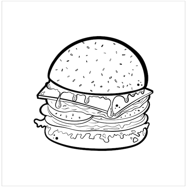 Doodle alimentos sobre fondo blanco.