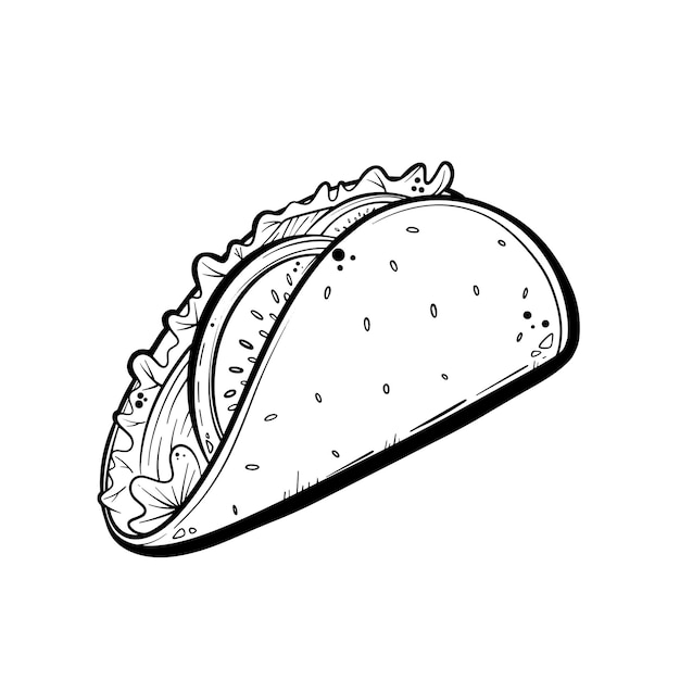 Doodle alimentos sobre fondo blanco.