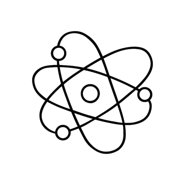 Doodle de átomo átomos orbitando molécula en estilo boceto