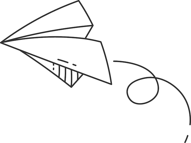 Vector doodle de avión de papel