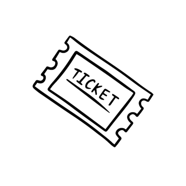 Doodle billete dibujado a mano aislado clipart de dibujo en una ilustración vectorial de fondo blanco