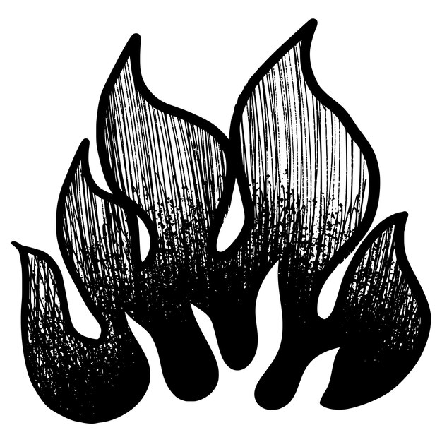 Doodle boceto estilo de ilustración de vector de fuego dibujado a mano