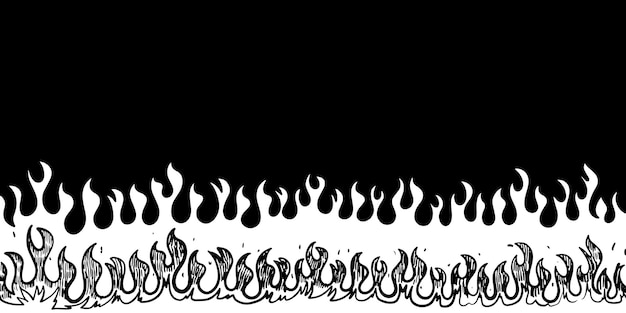 Doodle boceto estilo de ilustración de vector de fuego dibujado a mano