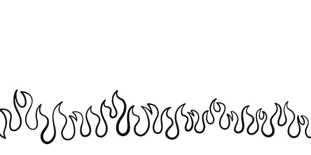 Doodle boceto estilo de ilustración de vector de fuego dibujado a mano