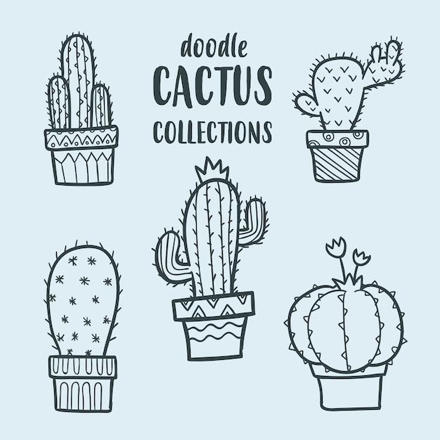 Doodle cactus set