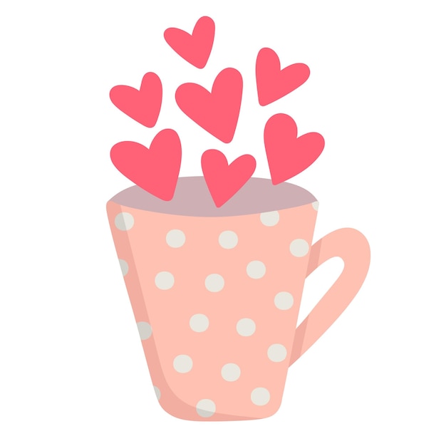 Doodle clipart linda taza rosa para el amor