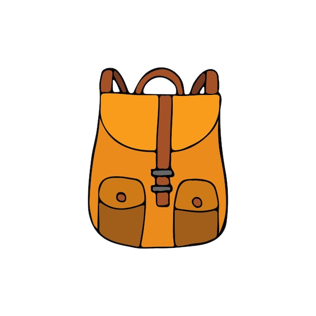 Doodle colorido ilustración de mochila de senderismo en vector Ilustración de mochila colorida en vector