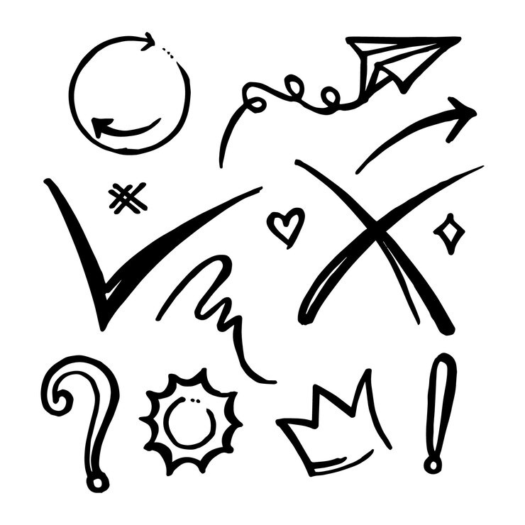Vector doodle conjunto de vectores de elementos para el diseño de concepto