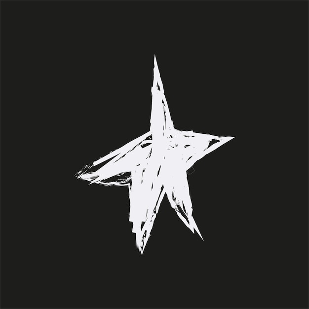 Doodle cosmos ilustración en estilo infantil Estrella espacial abstracta dibujada a mano Blanco y negro